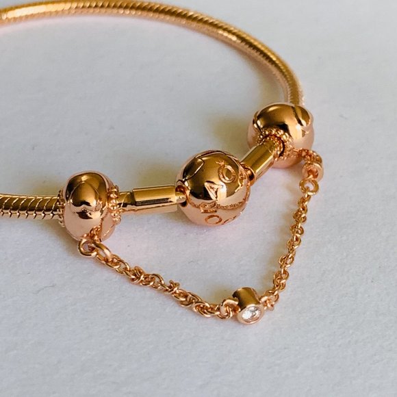 Pandora Jewelry New Pandora Rose Gold Bracelet Safety Chain Poshmark